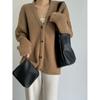 IELGY Ladies Tote Bag Retro Large Capacity Bucket Bag Lychee Grain Soft Leather