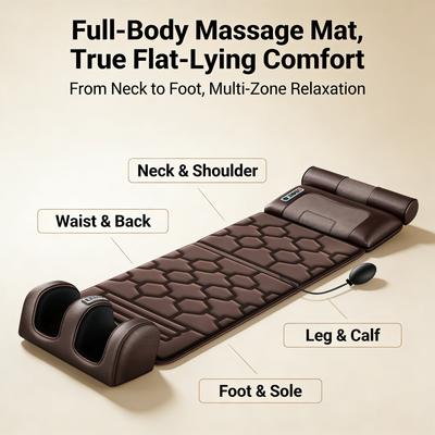Full-Body Multifunctional Massage Mattress, Cervical and Lumbar Intelligent Massage Pad, Home Electric Heating Massage Device