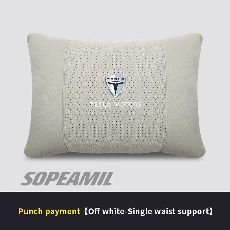 

Tesla Model 3 Model Y Model S Model X Cybertruck Roadsrer Car Ventilate Suede Headrest Neck Support Seat Waist Cushion Pillow