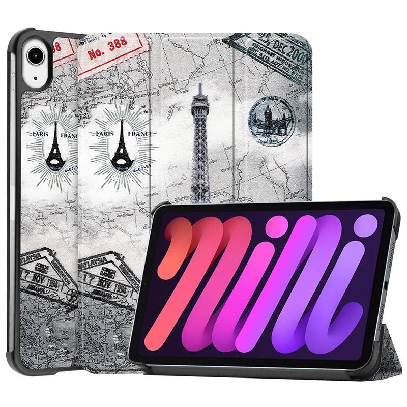 Για Apple iPad Mini 7 Θήκη 8.3" Τριπλή Δερμάτινη Βάση Σκληρό Έξυπνο Κάλυμμα Για Coque iPad Mini 7 8.3 ιντσών 2024 Θήκη Κάλυμμα Funda