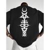 European Size Men's Dark Occult T-Shirt with Spell Chants & Wizard Rune Print - Loose Fit Casual Summer Tee Suitable for Daily Wear & Gothic Outfits