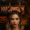 Dark Series Halloween Horns Headband PU Halloween Hair Hoop Cosplay Hairband  Masquerade Party