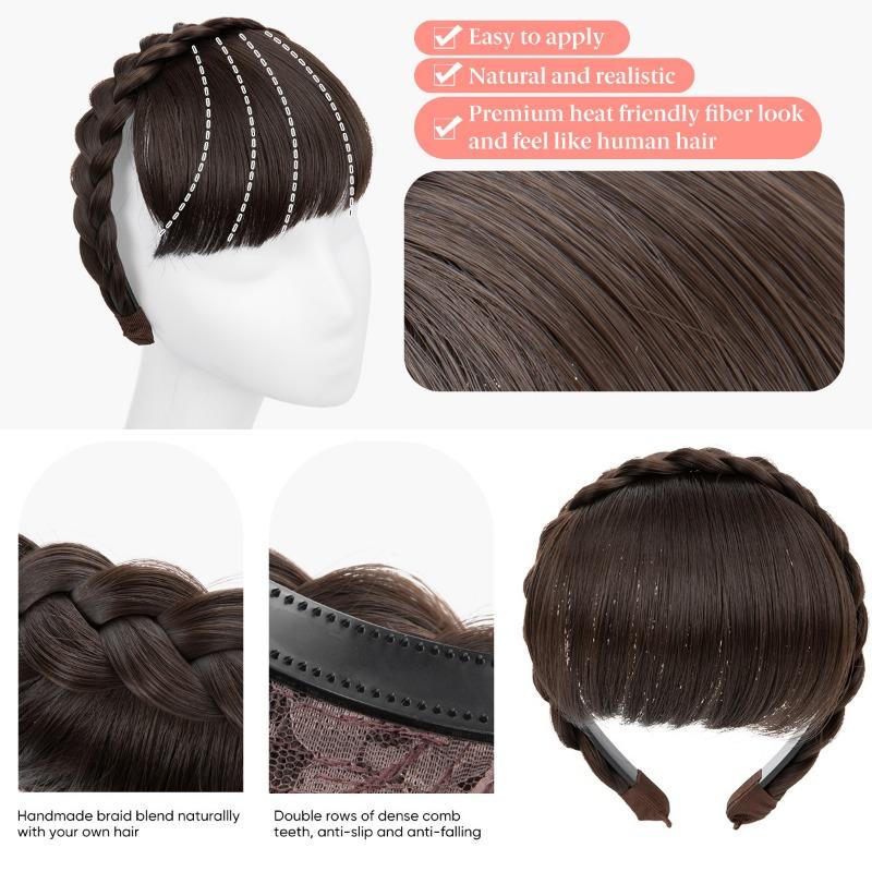 Ladies Wigs Bangs Headbands One-piece Covering White Invisible Seamless Wig Piece Top of the Head Reissue