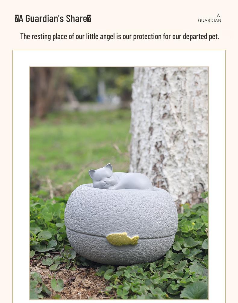Pet Memorial Resin Urn for Cat and Dog Cremation Ash Storage