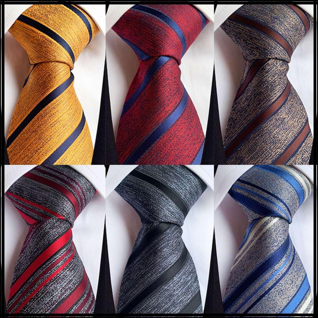 [White Fang] Business Tie, Striped, Suit Accessory, Formal, Office, Men's NC109 (Blue)