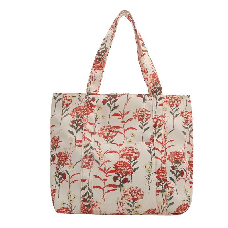 Commuter Canvas Bag Women's Wholesale New Fashion Casual Armpit Bag Large Capacity Trend Korean Version Flower Tote Bag