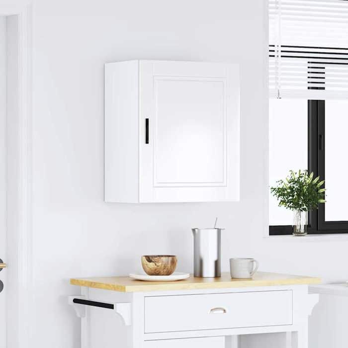 VidaXL Armoire murale de cuisine Porto blanc brillant bois ingénierie 854041