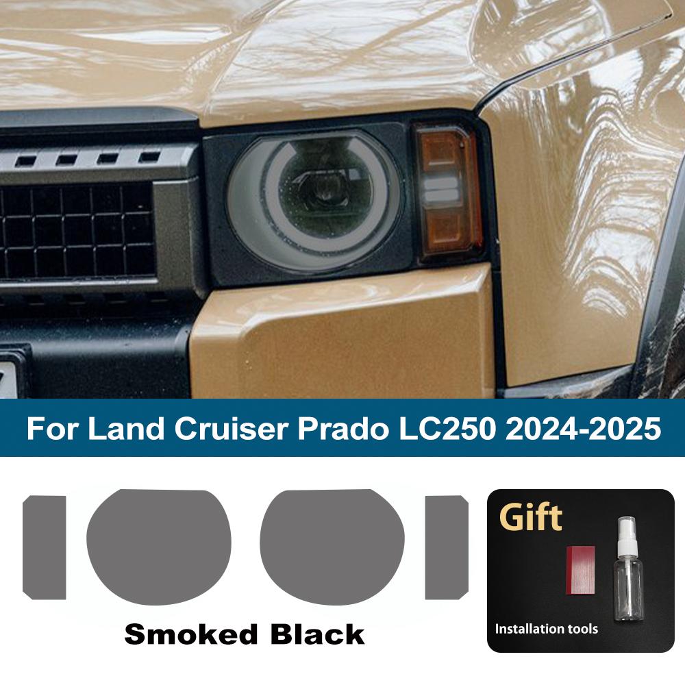 Per Toyota Land Cruiser Prado J250 LC250 J150 Pellicola Nera Fumè Lucida per Fari Auto Pretagliata Pellicola Vinilica TPU PPF Antigraffio