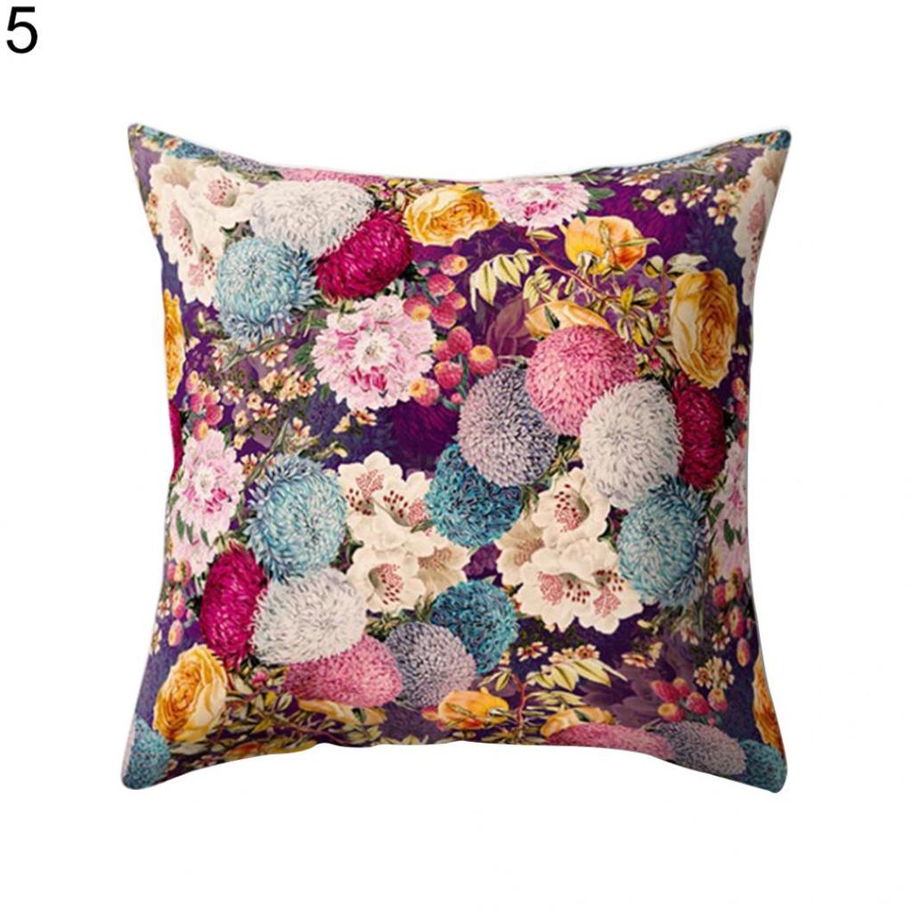 Fashion Flower Green Leaves Cushion Cover Pillow Case Car Home Bed Sofa Decor