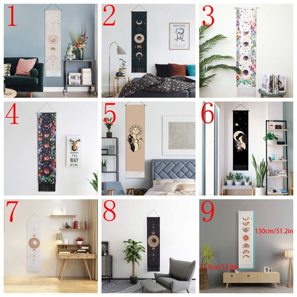 With Tassel Bohemian Tapestries Hanging Wall Rugs Dorm Decor Blanket Moon Phase Tapestry Home
