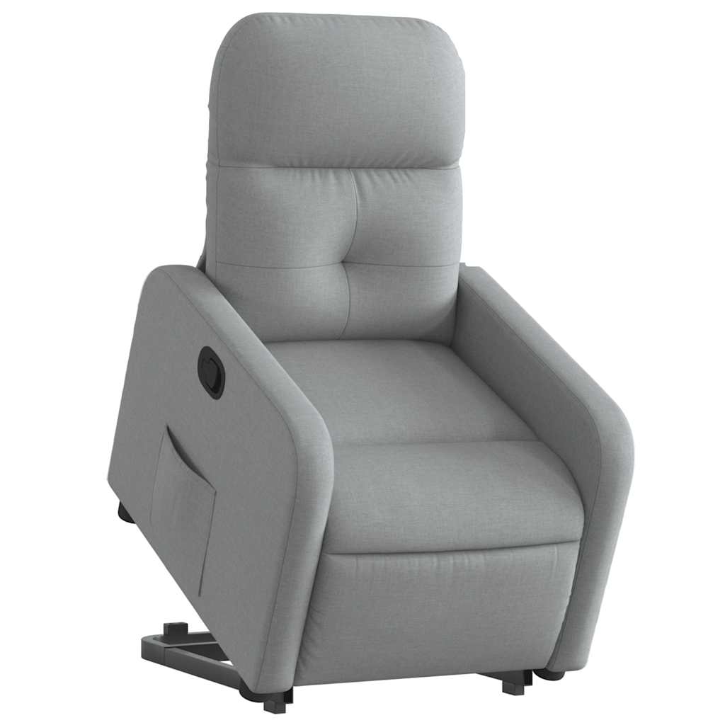 Vidaxl Lift and Tilt Recliner, Light Gray, Fabric Upholstered