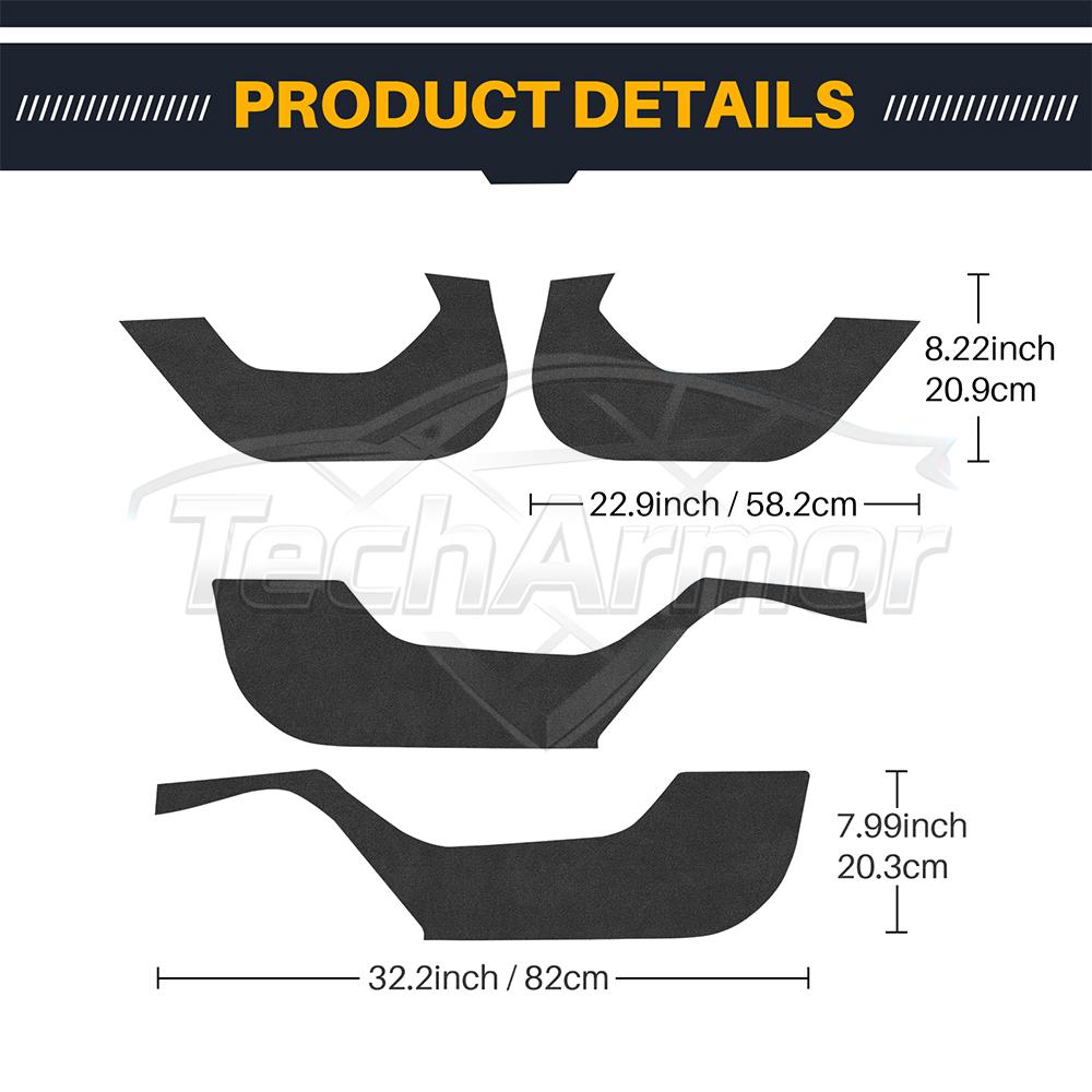 Suede Leather Anti-Kick Door Sticker for Tesla Model 3 Model Y 2017-2026 Interior Protection