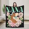 Retro Nana Hund Blumen Peter Pan Gestrickte Decke Flanell Ultra-Weiche Überwurfdecke für Draußen Reisen Schlafzimmer Steppdecke