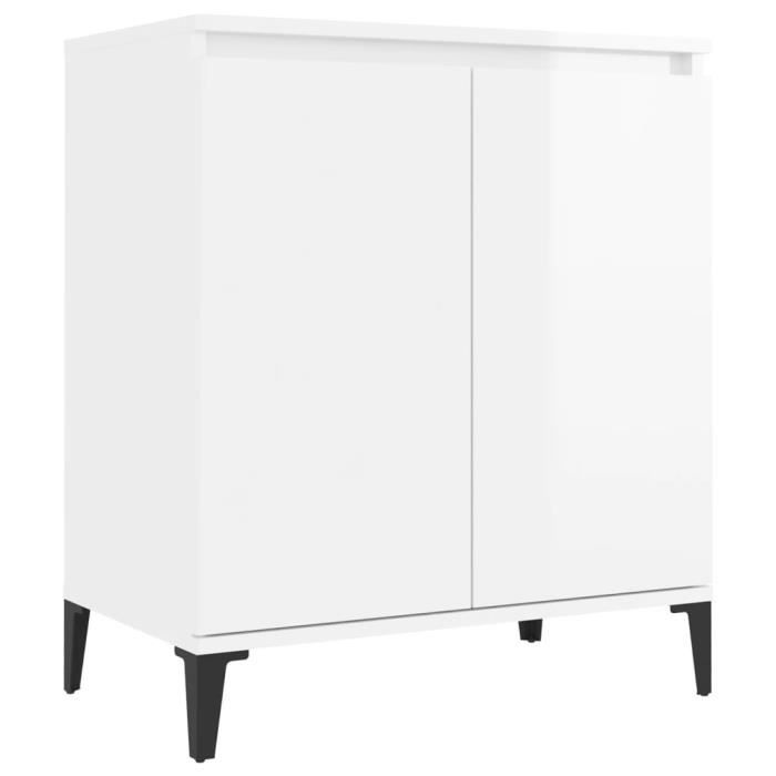 VidaXL Buffet Blanc brillant 60x35x70 cm Aggloméré