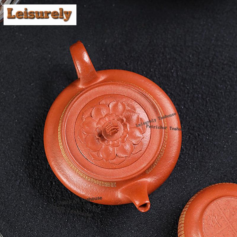 170ml Antique Yixing Purple Clay Teapots Handmade Gold Drawing Pot Raw Ore Zhu Mud Tea Soaking Kettle Chinese Zisha Tea Set Gift