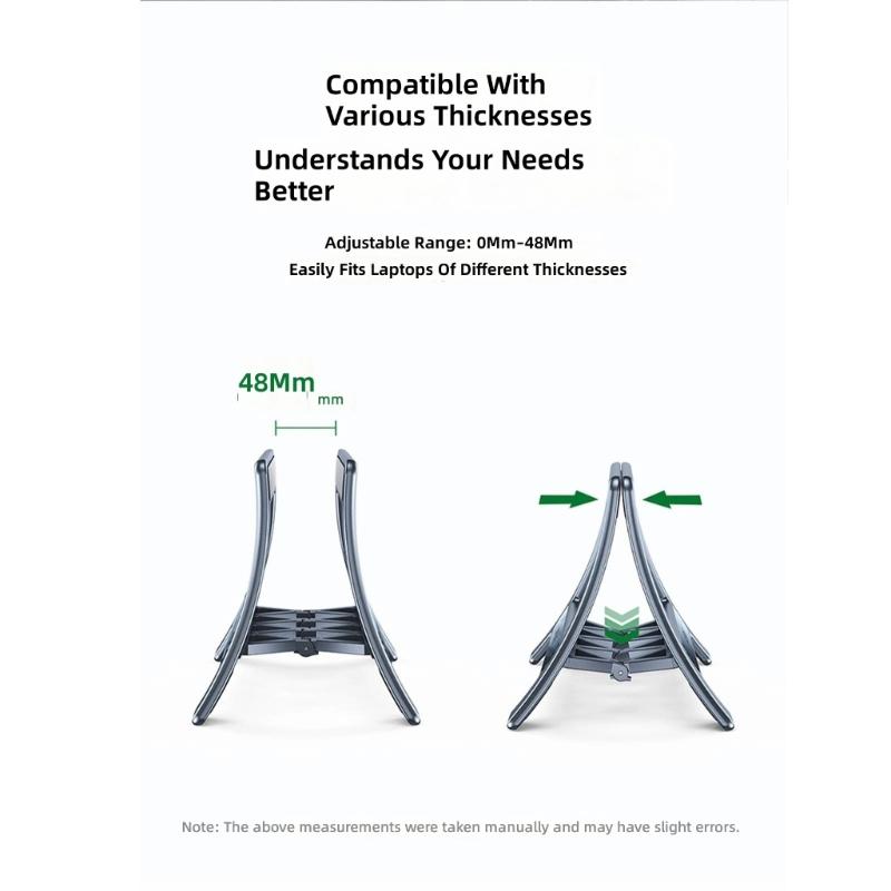 Universal Laptop Tablets Vertical Stand Holder With AntiSlip Silicone For Pad Desktop Organization And Better Cooling