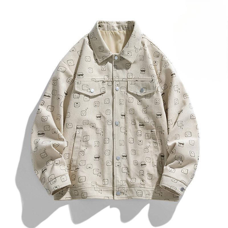 

Jacket Men s Autumn and Winter Trend Niche Design Sense Lapel Cotton Thickened Jacket 6XL