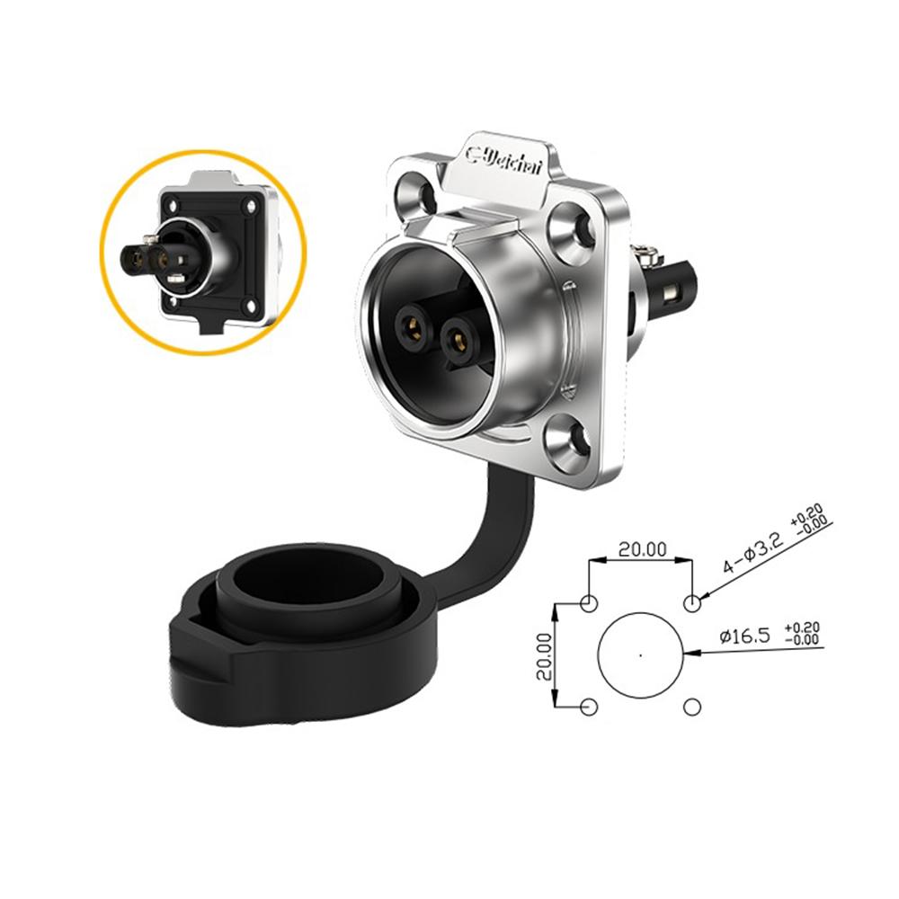 EW-LP16 IP68 Waterproof 20A 600V AC 2Pin 3Pin Crimping Quick Connection Power Aviation Connector Male Plug Female Socket Panel