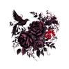 Purple Black Peony Flower Bird Wall Sticker Self Adhesive Removable Decal for Bedroom Living Room Home Decor Vinyl Art Mural