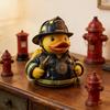 1736 Firefighter Duck Figurine Resin Animal Statue American Style Decor Gifting