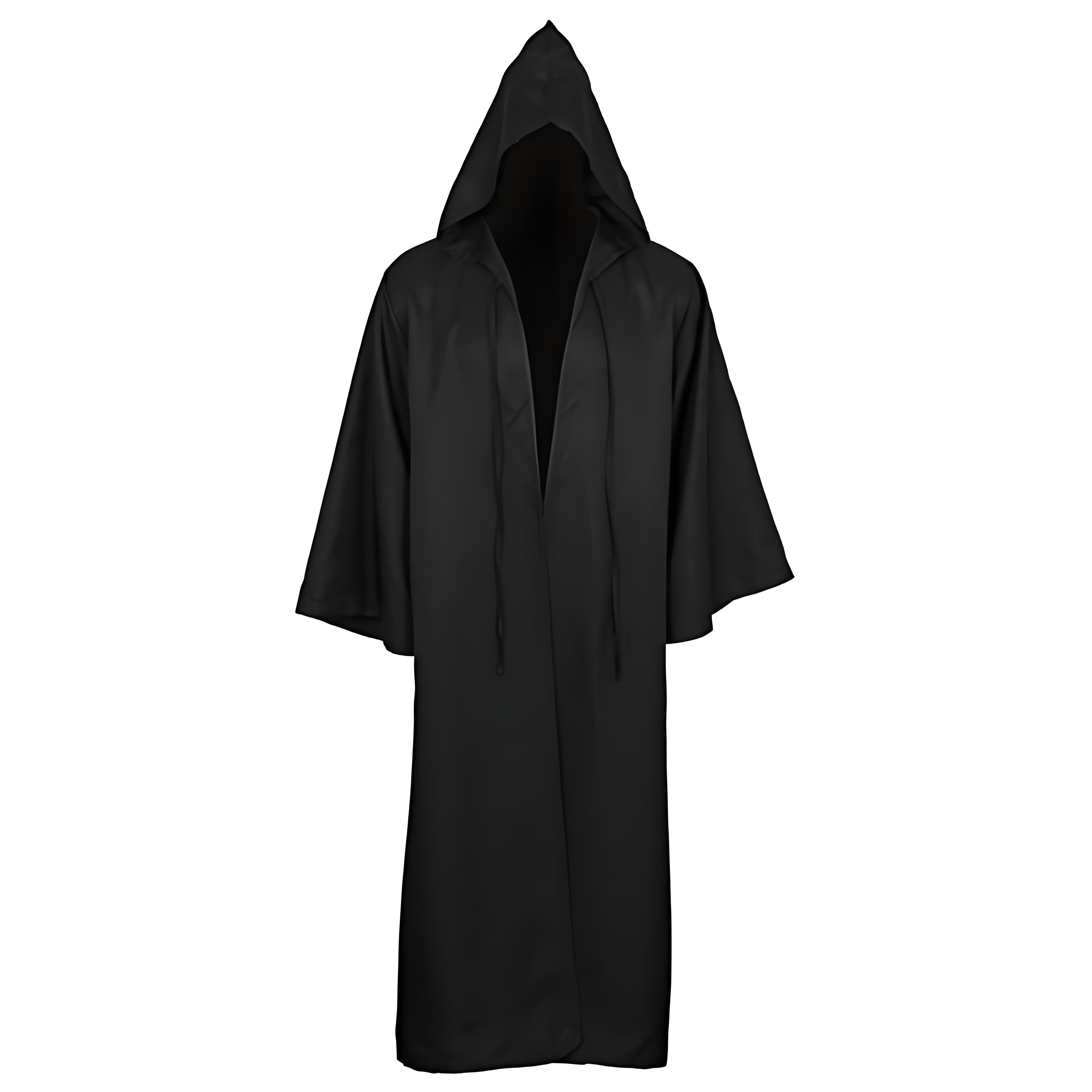 Maskerade Cape Zacht Unisex Met Capuchon Zwarte Pij Heks Lange Mantel Cosplay Kostuum Prop Feest Optreden Benodigdheden Vakantie Decoratie S zwart