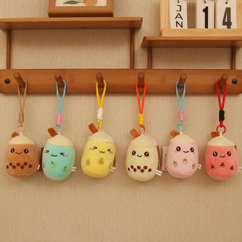 Cute plush milk tea cup pendant plush toy doll bag pendant doll keychain pendant