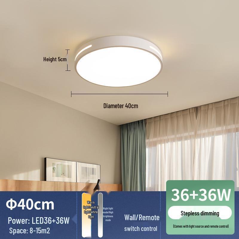 2025 Modern LED Ceiling Light for Bedroom, Study, or Living Room - Round and Simple Design