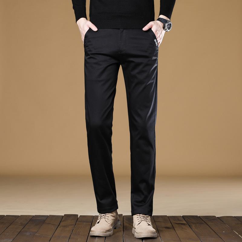 

New Men s Loose Straight Trendy Business Casual Pants Trousers 38 чёрный