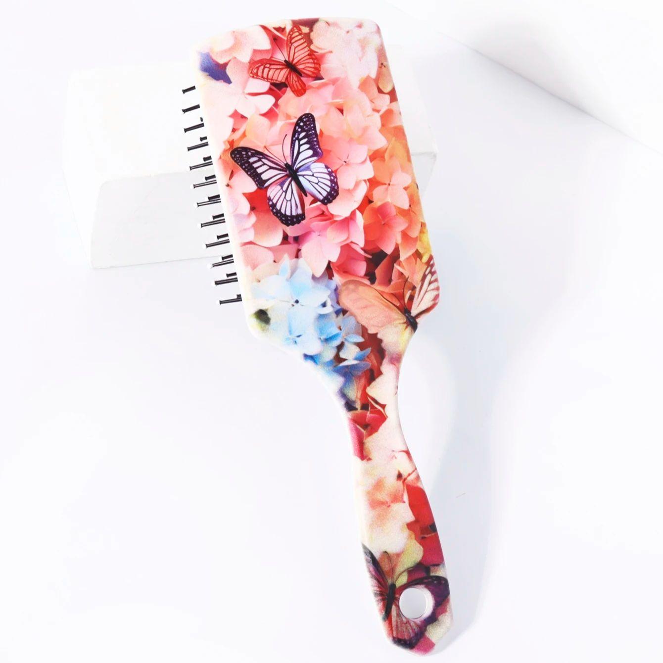 

All hair types exfoliating brush, butterfly pattern air cushion massage brush ABS plastic handle,Special for real hair wigs