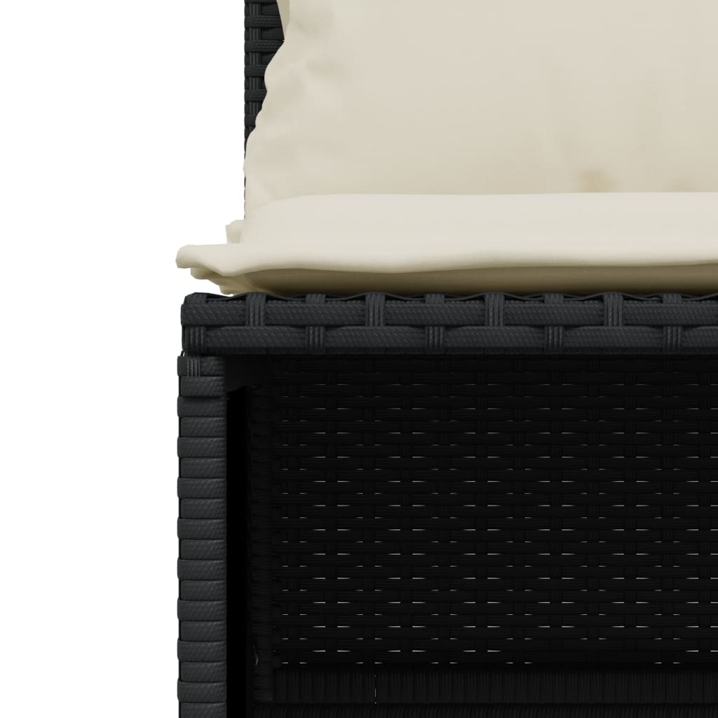 4 piece garden sofa set with cushions black poly rattan