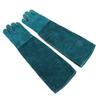 Canvas Blue Pet Reptile Training Anti Bite Lengthen Safety Protection Gloves for Varanid Snake Dogs Cats(Blue )