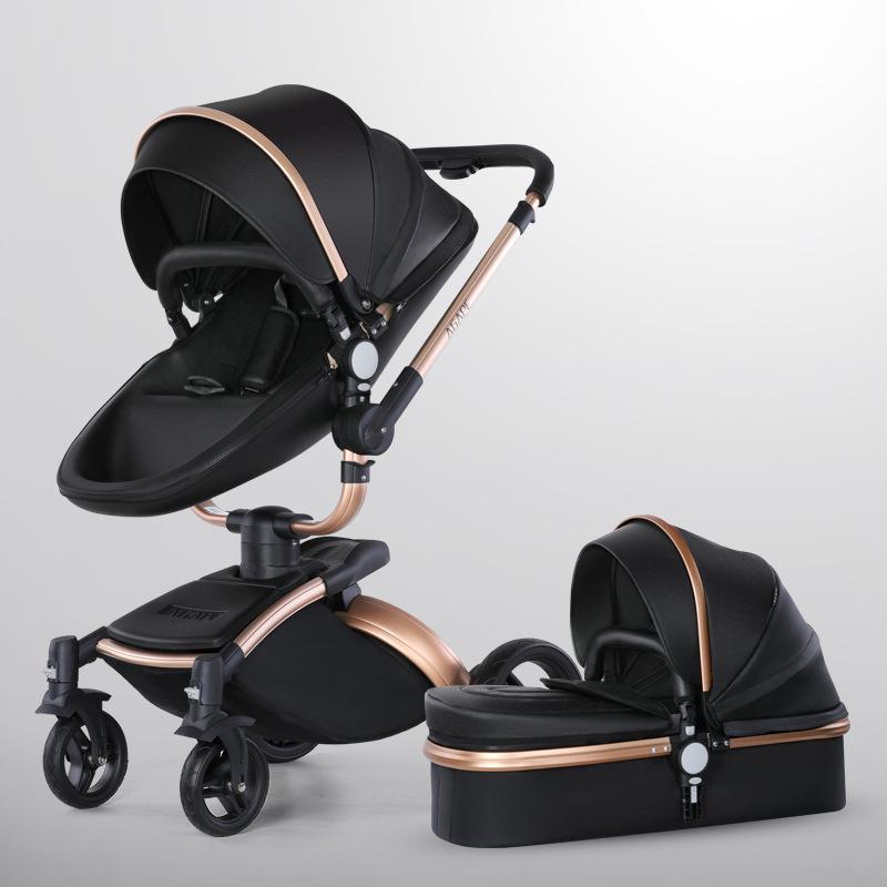 360° Rotating Baby Stroller: High View, Reclines, Foldable, Shock-Absorbing Eggshell Design
