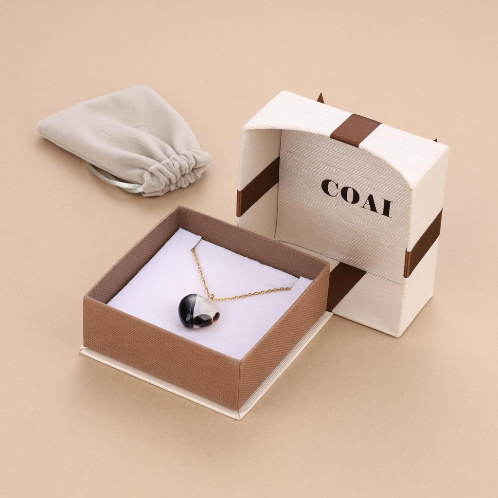 Brazilian Agate Love Heart Power Stone Necklace for Women [KOAI]