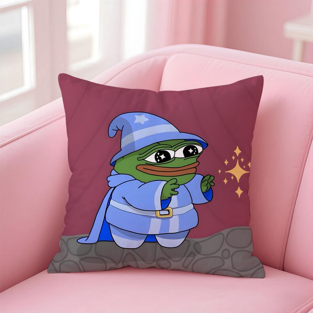 P-Pepe The Frog Cushion Cover Linen Pillowcase Cover Soft Decor For Sofa Home Room