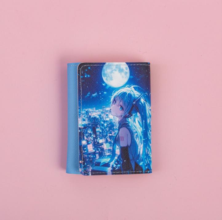 

2024 Милый аниме кошелек-картхолдер с множеством отделений для карт и монетницей для студентов и детей