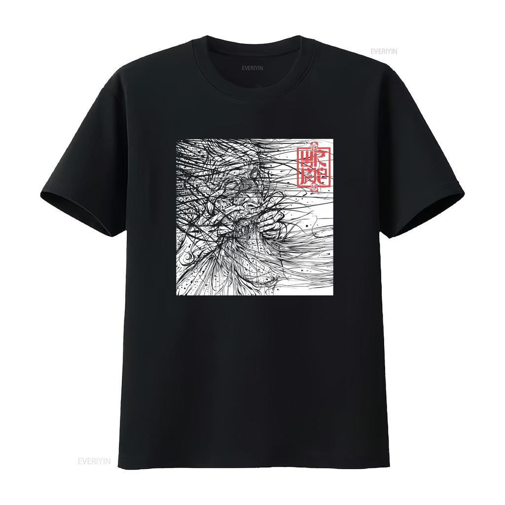 Mens Wormrot Voices T shirt Large Black Unique Hand Drawn Art Design vintage Washed Slightly designer clothes Casual Soft