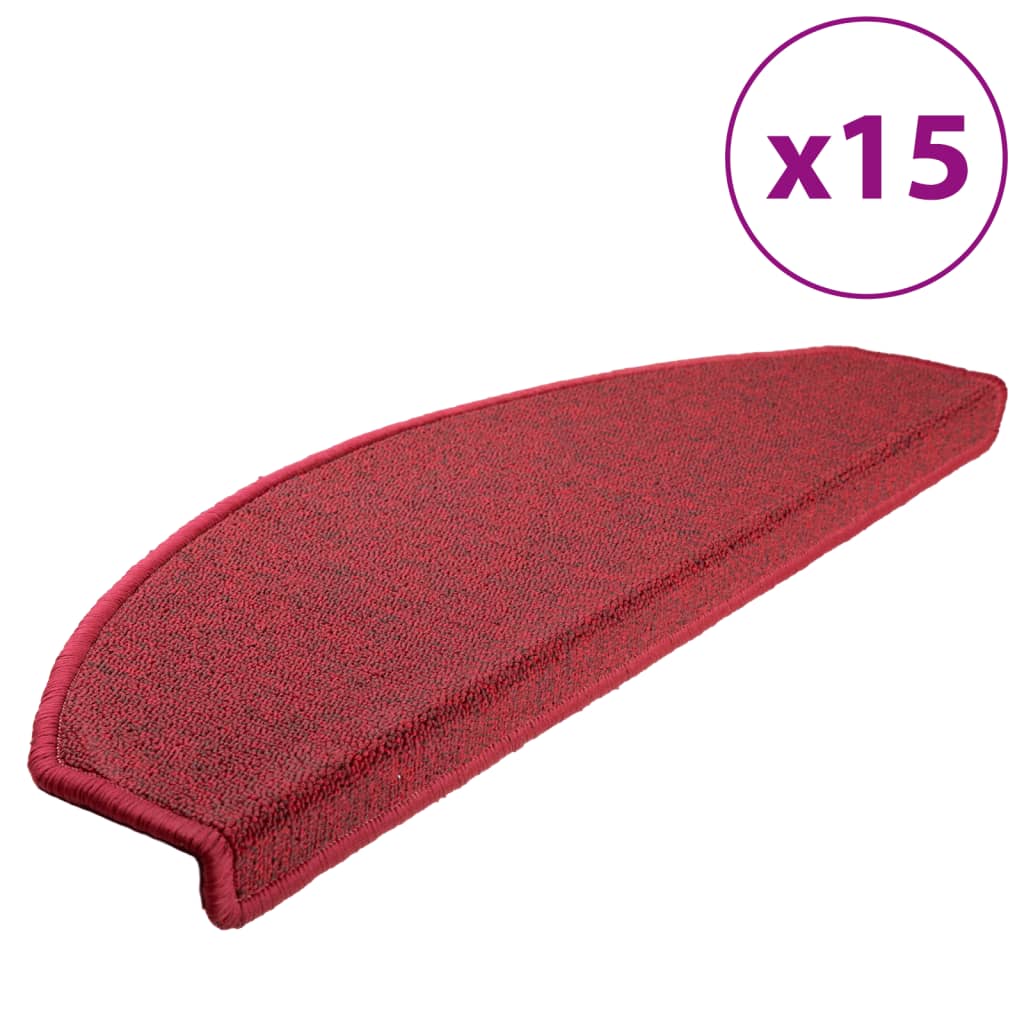 Step Mats 15 Pcs. 65 X 24 X 4 Cm Red Semi Circular Large