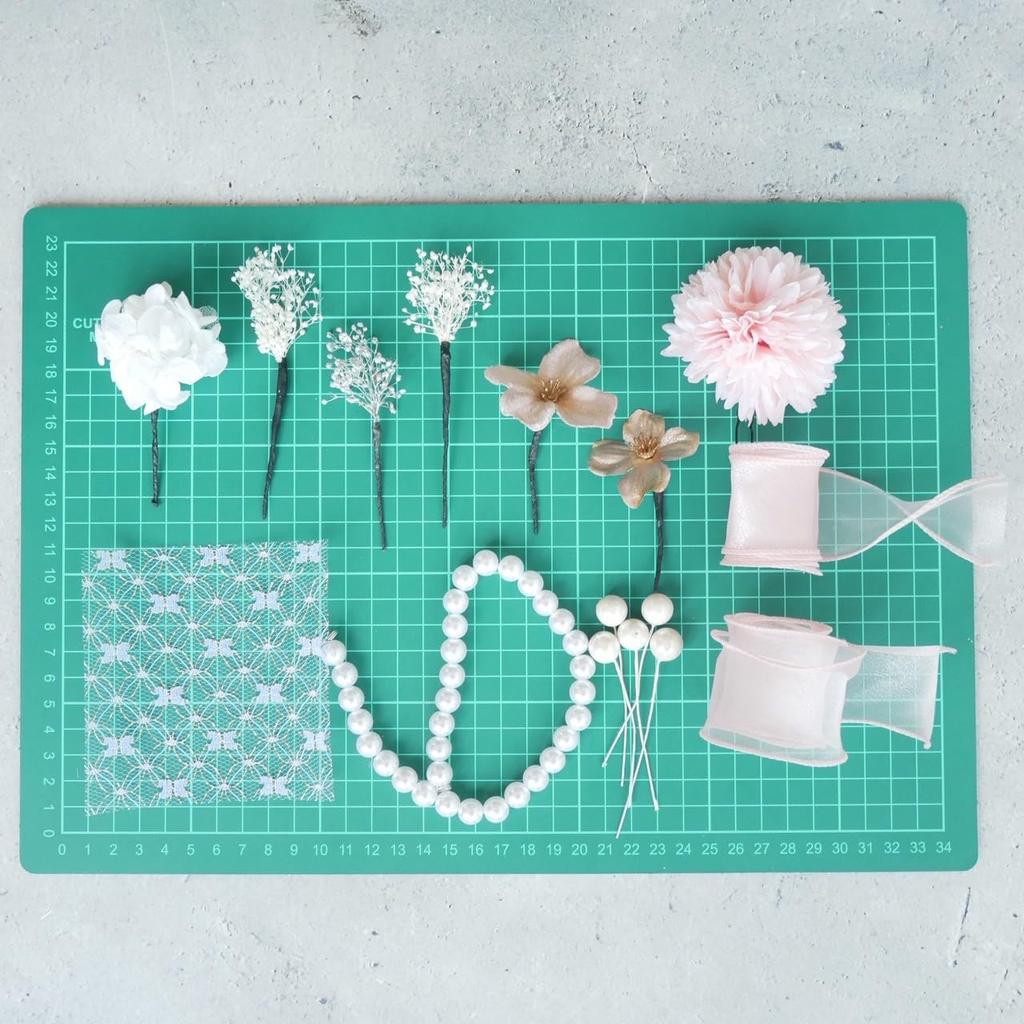 Pearl Hair Ornament with Dried Perfect for and Weddings X P24 [Lomeri] Flowers, Coming-of-Age Ceremonies, Graduations, (Gold Pearl)