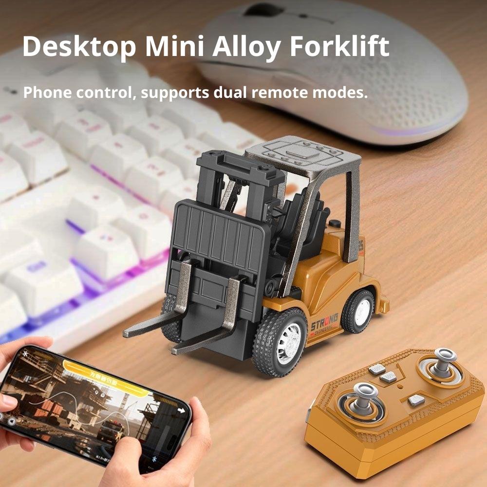 Desktop Series Mini Excavator Dump Truck Bluetooth Mobile App Controls Bulldozer Decompression Toy Boy RC 1/64 Kid Friendly Entertaining Fun Play Safe