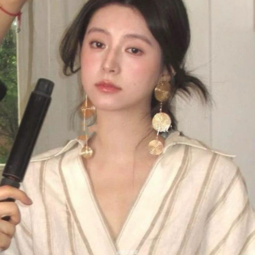 Retro gold disc fringed earrings temperament earrings fashion versatile earrings women