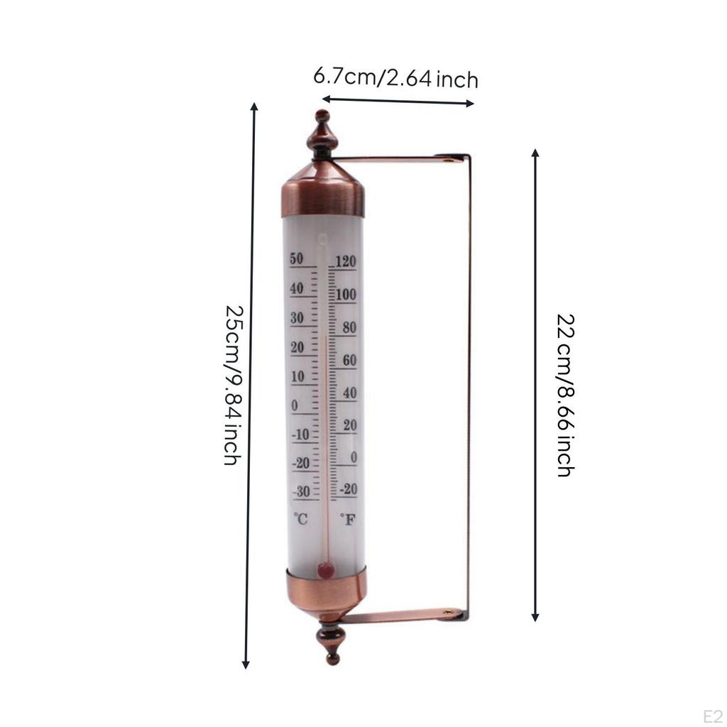 Outdoor Thermometer with Bracket Analog for Greenhouse, Patio
