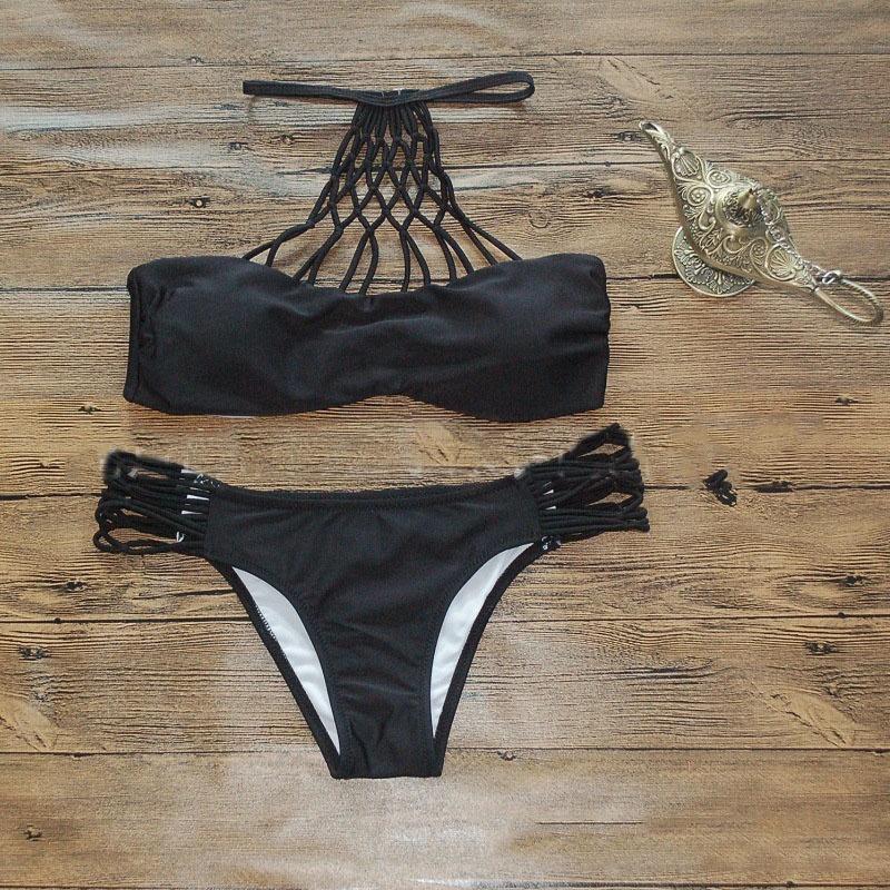 Premium Quality Summer Women Sexy Swimwear Crochet Crop Bikini With Padded Design