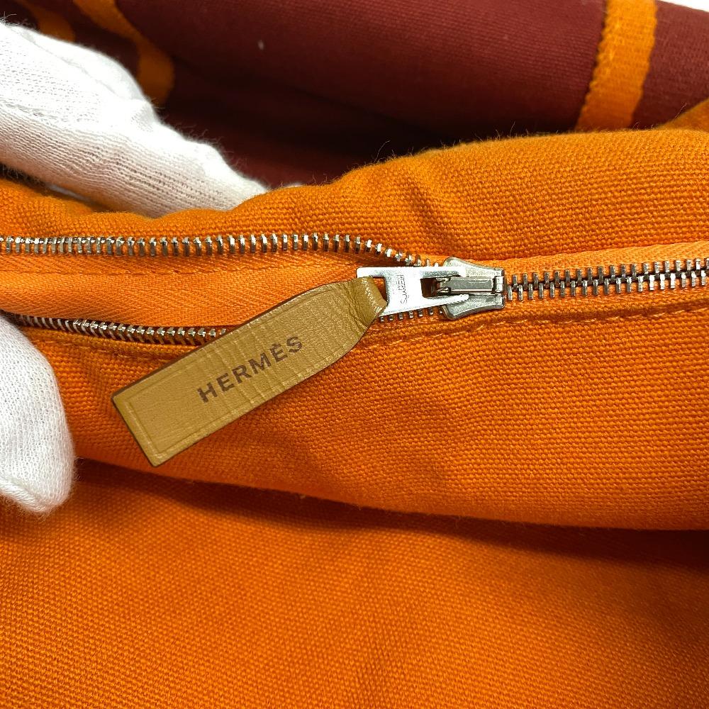 Hermes Hawaii French Festival Limited 2002 Fool Toe Canvas Fool ToeMM Tote Bag Orange Canvas Unisex Used