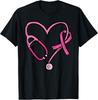 Pink Stethoscope Nurse Medical Breast Cancer Awareness Women T-Shirt Unisex T-Shirt