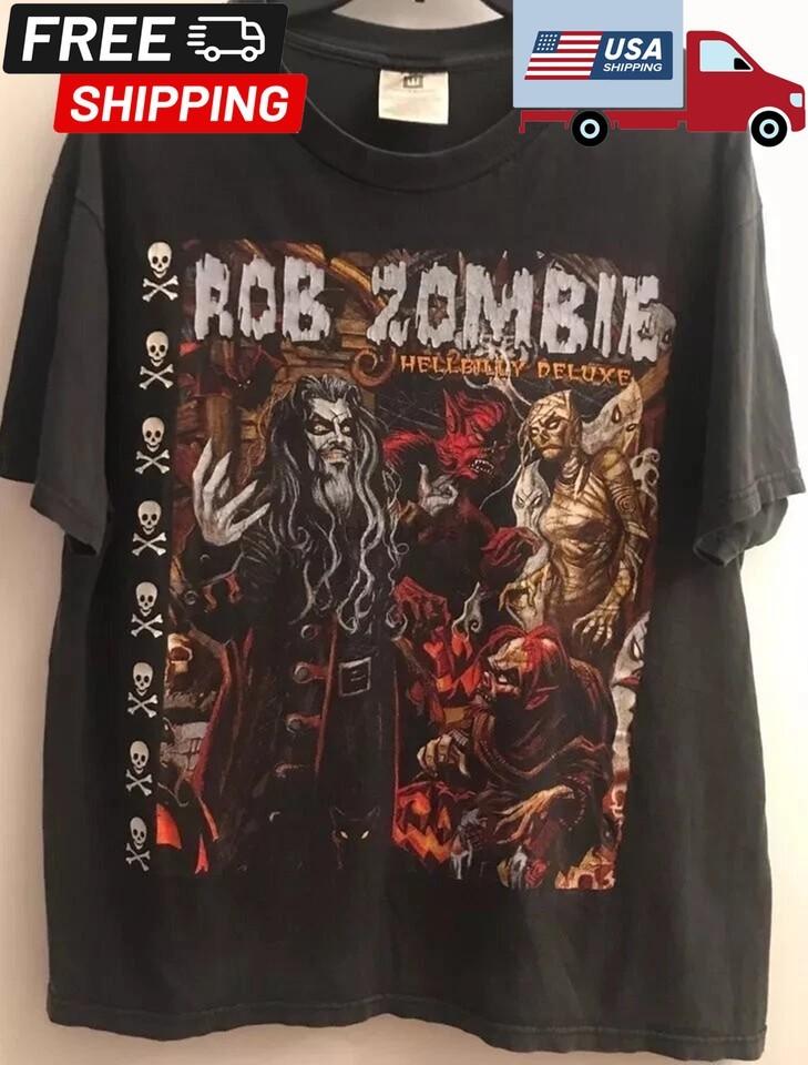 Vintage 1998 Rob Zombie Hellbilly Deluxe Tour Tshirt Cotton TshirtSize S5XL Unisex T-Shirt XXXXL