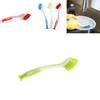 Plastic Dish Cleaning Brush With Suction Cup And Long Handle For Kitchen Scrubbing Tasks