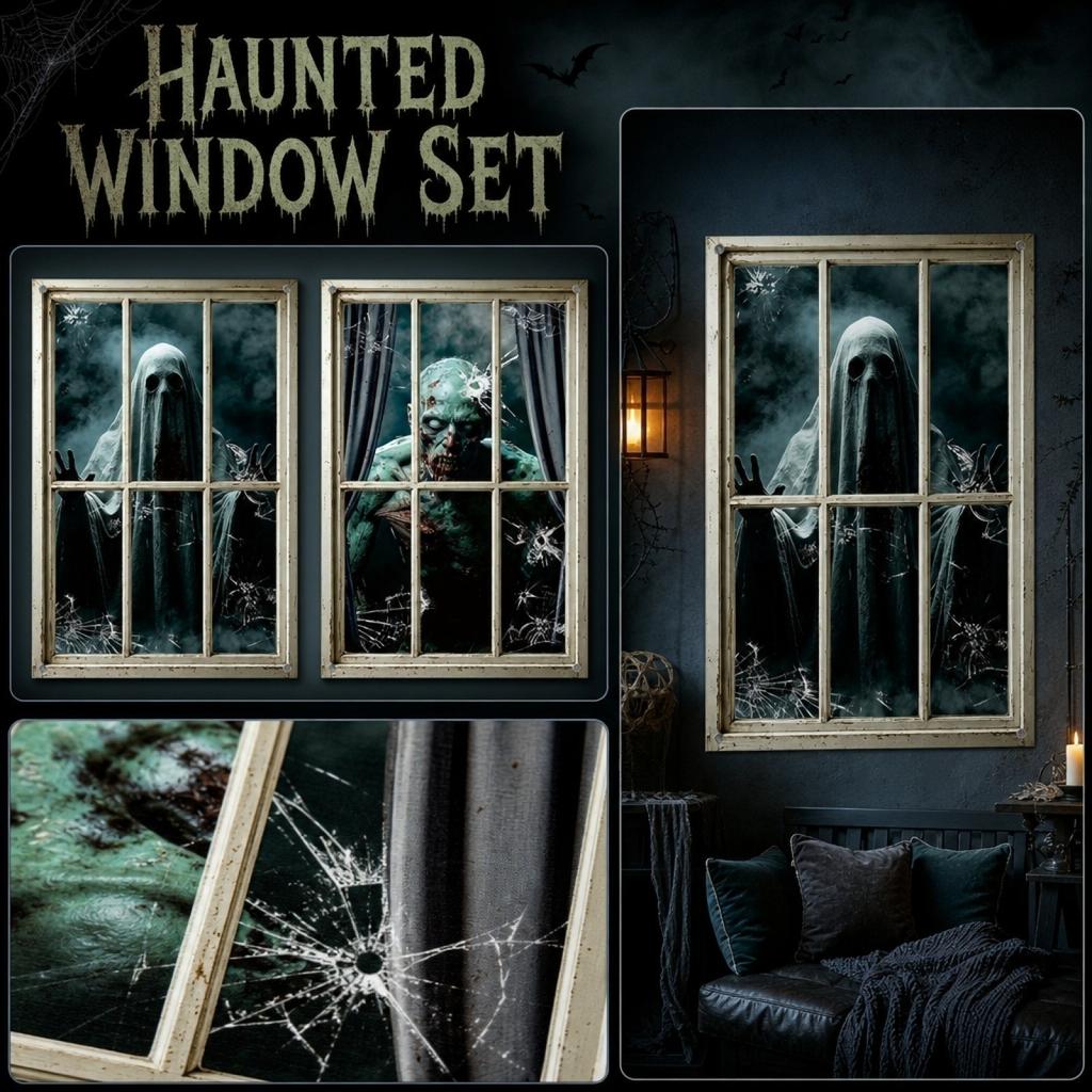 Halloween und Stoff Fenstersticker, 12080cm, 2er-Pack - Dekorative Wandaufkleber für Zuhause