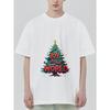 Christmas T-Shirt Black Joy To The World Christmas Tree Print Holiday Party Wear