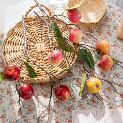 Stil INS Flori Artificiale Ramură Scurtă Măr cu Trei Capete Decor Casă MW10101