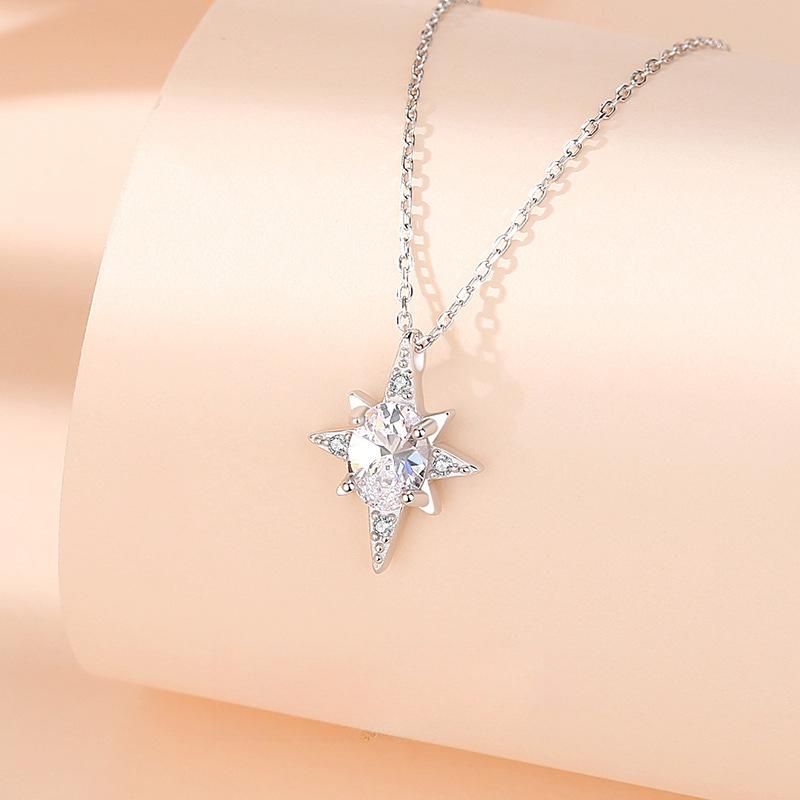 Octagram Necklace Women's Light Luxury Premium Gem Simple Clavicle Chain Qixi Festival Gift Summer